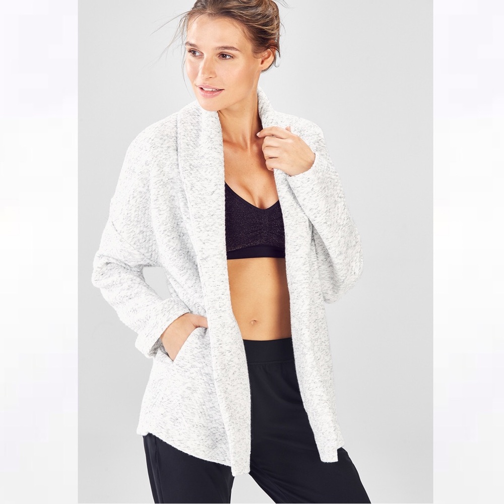 Fabletics Vanessa Quilted Open Front Cardigan M